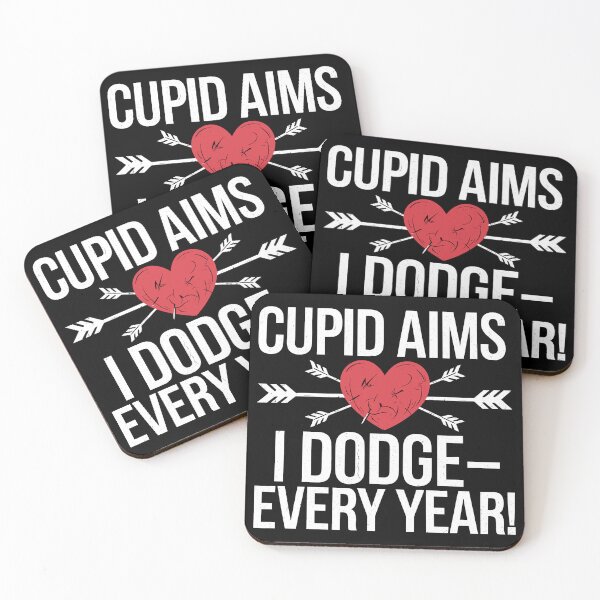 Item preview, Cupid Aims I Dodge Funny Anti-Valentine's Day Design designed and sold by Quirky Shirts.