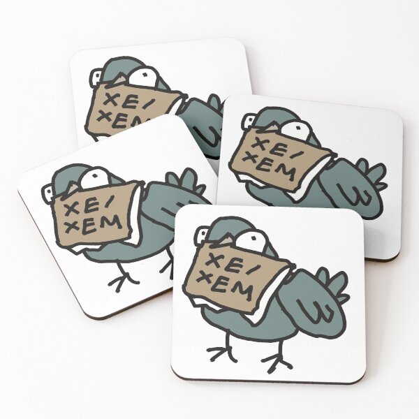Item preview, Xe/xem pronoun pigeons designed and sold by Confusedcows.