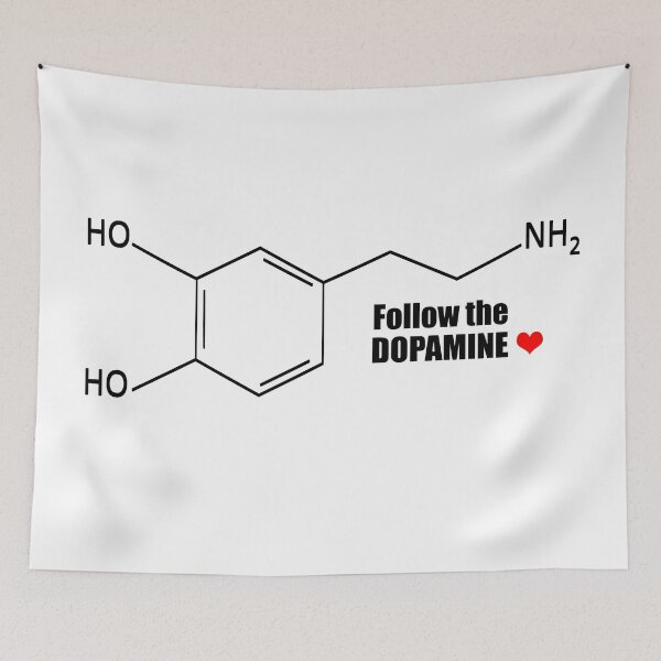 Item preview, Dopamine molecule structure chemist structural formula designed and sold by Alexaltay.