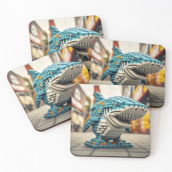 Item preview, shark figurine made of blocks designed and sold by Izabela Włodarczyk.