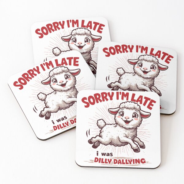 Item preview, Sorry I'M Late I Was Dilly Dallying Cute Lamb designed and sold by ArtFromBeyond.
