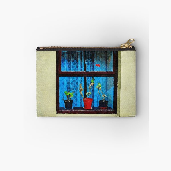 Item preview, Charming window view with potted plants in Dingle, Ireland watercolor art designed and sold by GestaltImagery.