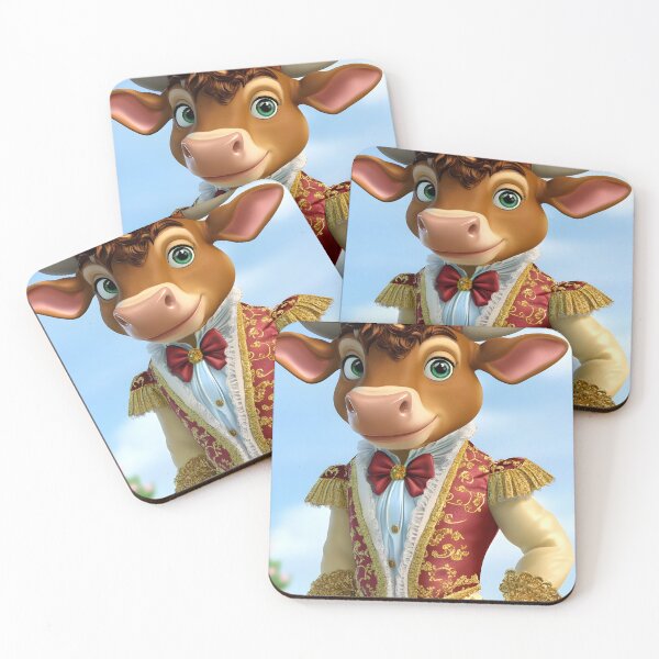 Item preview, Cartoon bull dressed in elegant attire with flowers designed and sold by Artessie.