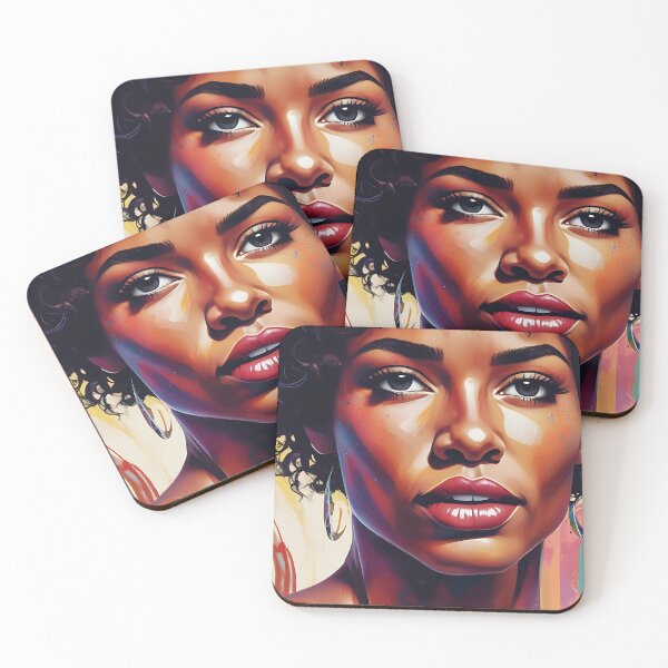 Item preview, Color Splash Afro Glam Portrait – Bright and Bold Decor– Contemporary Afro-Inspired Art designed and sold by msrmiami1.