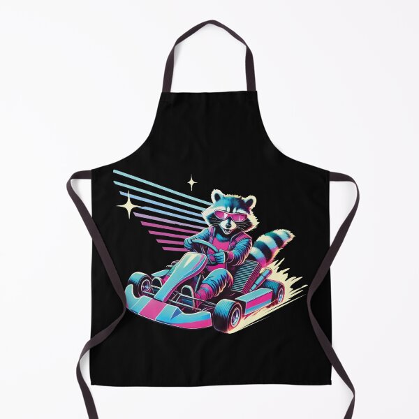 Item preview, Raccoon In Retro Go-kart Style designed and sold by LuminOrb.