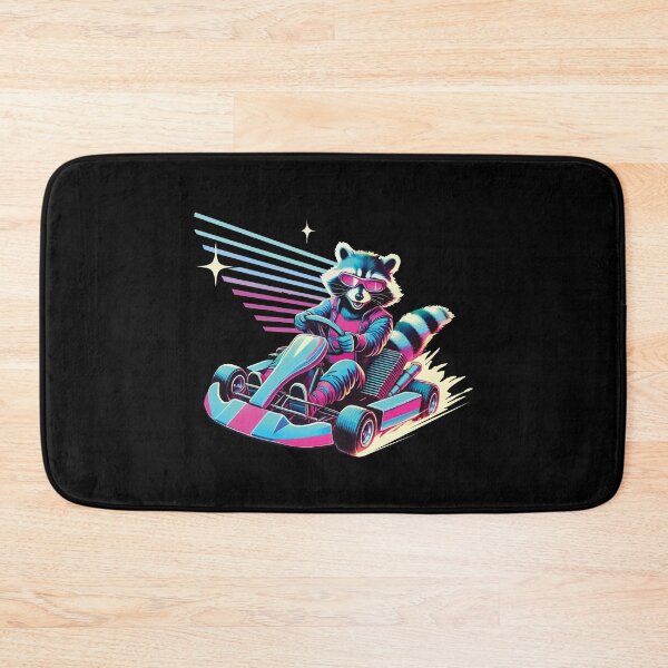 Item preview, Raccoon In Retro Go-kart Style designed and sold by LuminOrb.