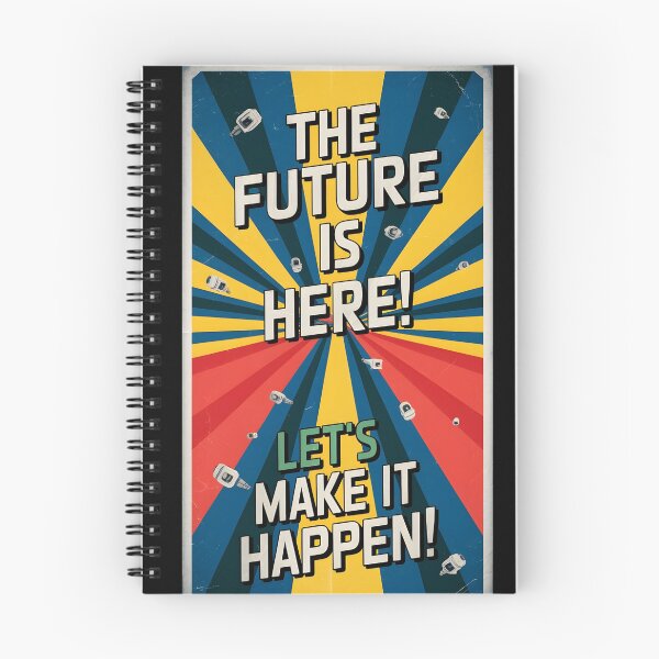 Item preview, the future is here futuristic retro quote  designed and sold by bukajart.