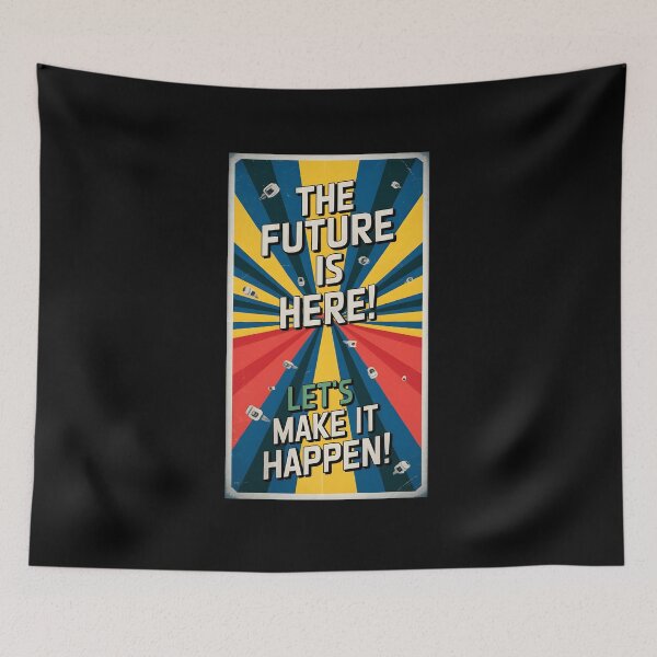 Item preview, the future is here futuristic retro quote  designed and sold by bukajart.