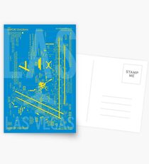 LAS Las Vegas Airport Diagram | Aviation Art Gift for Airport Buff, Frequent Flyer, Travel Fanatic Postcards