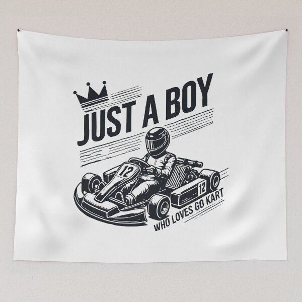 Item preview, A Boy Who Loves Go-kart Retro Adventure Design designed and sold by LuminOrb.