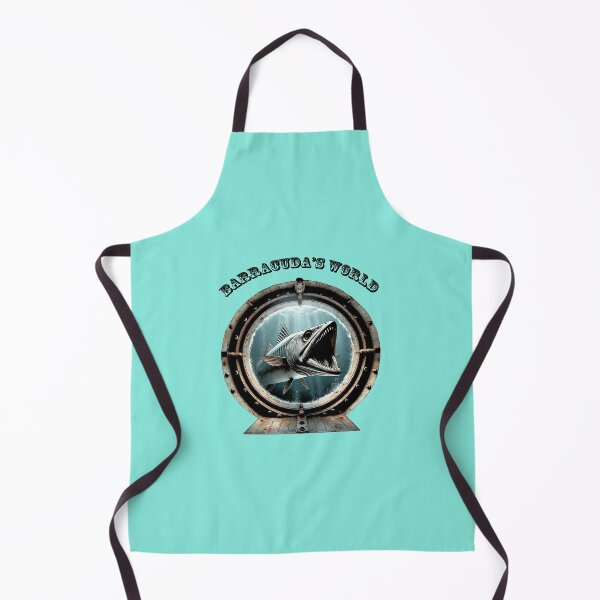 Item preview, Vintage Porthole View of a Barracuda Fish Underwater with Open Mouth URM designed and sold by urmaddad.