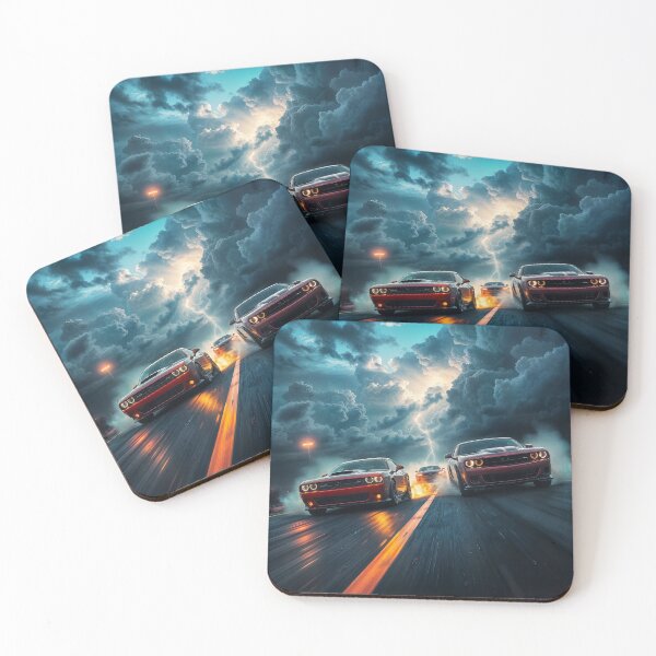 Item preview, Epic Lighting Storm Over a Muscle Car Race designed and sold by Ink Art Design.