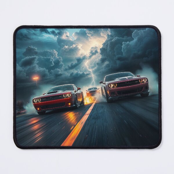 Item preview, Epic Lighting Storm Over a Muscle Car Race designed and sold by Ink Art Design.