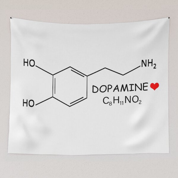 Item preview, Dopamine molecule structure chemist structural formula designed and sold by Alexaltay.