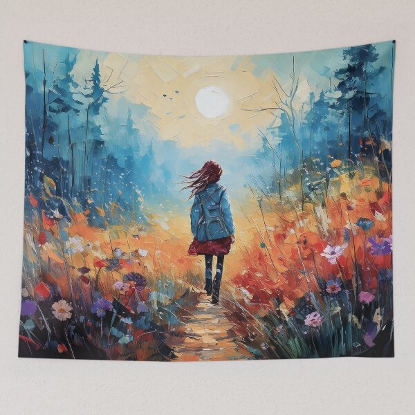 Item preview, "She found herself amidst the colors of the unknown." Wildflower Wall Art designed and sold by karinasalwaszka.