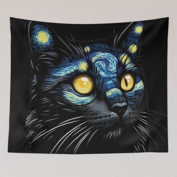 Item preview, STARRY NIGHT CAT designed and sold by AvalonTshirts.