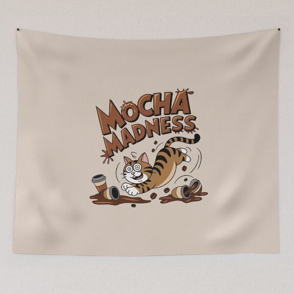 Aperçu de l'œuvre Mocha Madness – Conception du chaos du café Hyper Cat créée et vendue par lorvenson.