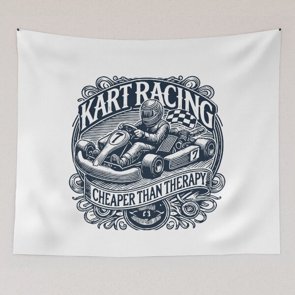 Item preview, Karting Cheaper Than Therapy Vintage Style designed and sold by LuminOrb.
