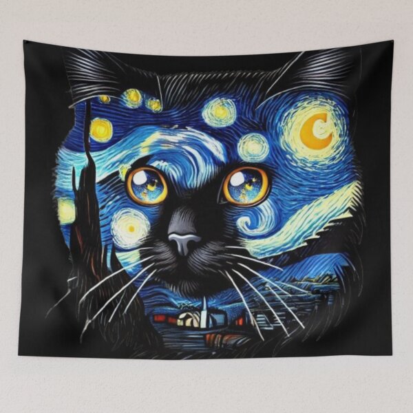 Item preview, STARRY NIGHT CAT designed and sold by AvalonTshirts.