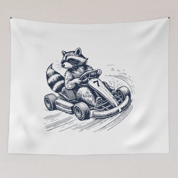 Item preview, Retro Raccoon Go-Kart Racing Adventure designed and sold by LuminOrb.