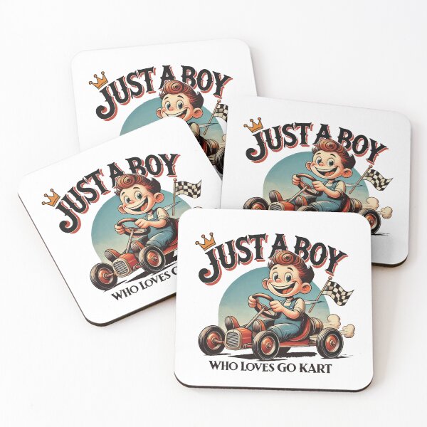 Item preview, Boy Who Loves Go-kart Retro Cartoon Design designed and sold by LuminOrb.