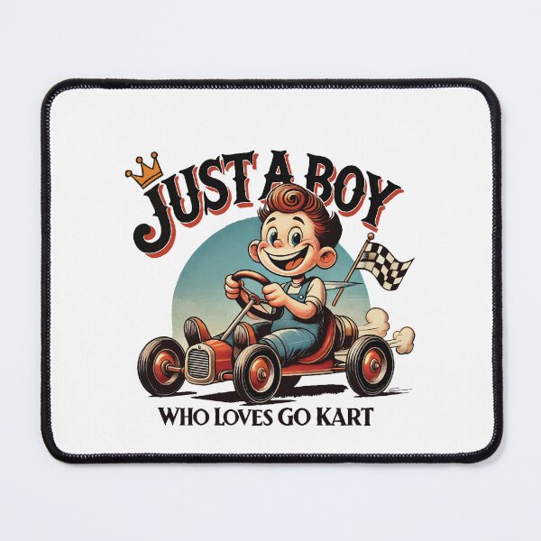 Item preview, Boy Who Loves Go-kart Retro Cartoon Design designed and sold by LuminOrb.