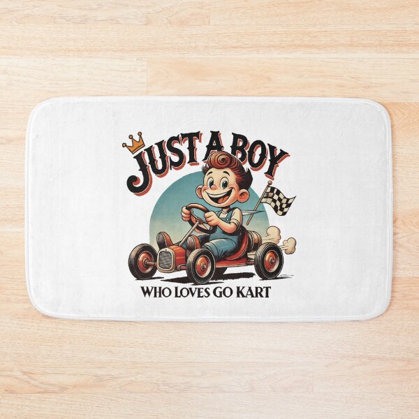 Item preview, Boy Who Loves Go-kart Retro Cartoon Design designed and sold by LuminOrb.