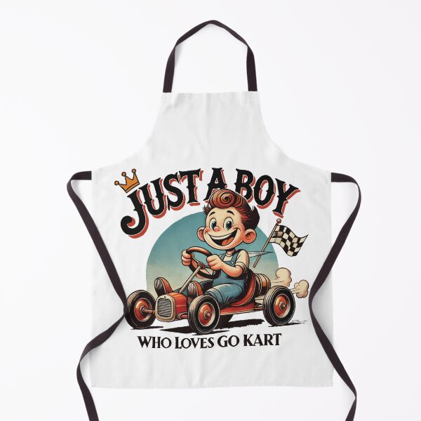 Item preview, Boy Who Loves Go-kart Retro Cartoon Design designed and sold by LuminOrb.