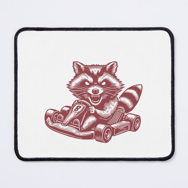Item preview, Racing Driver Raccoon On Go-kart Retro Style designed and sold by LuminOrb.