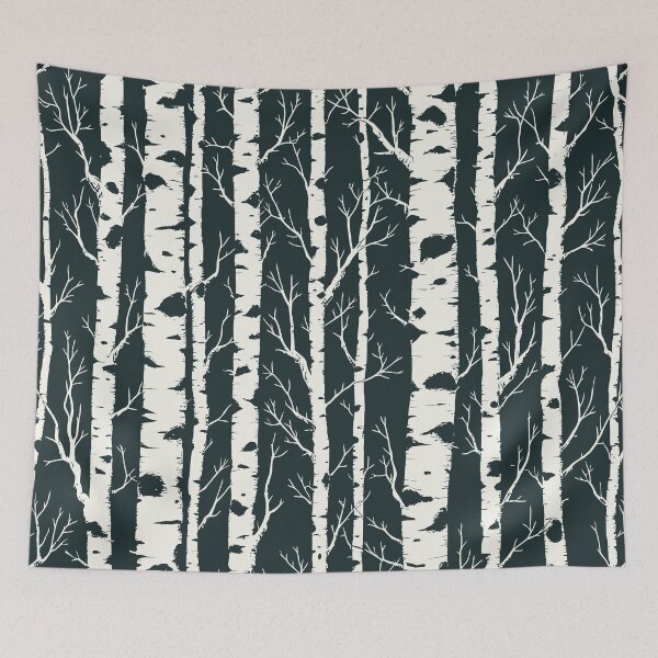 Item preview, Black and white, Birch forest, Winter Birch Grove: Forest Watercolor Pattern designed and sold by Collagedream.