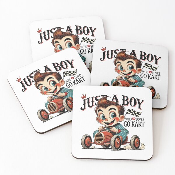 Item preview, A Boy Who Loves Go-karts Vintage Cartoon designed and sold by LuminOrb.