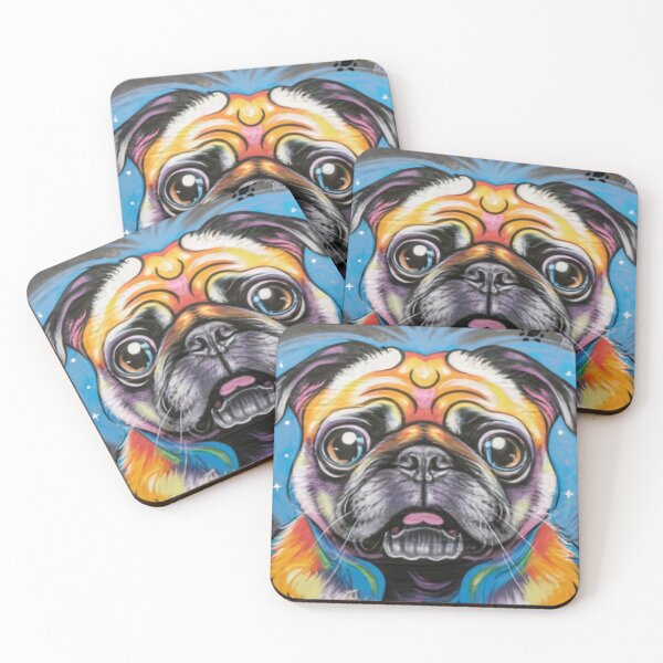 Item preview, colorful pug dog  designed and sold by Izabela Włodarczyk.