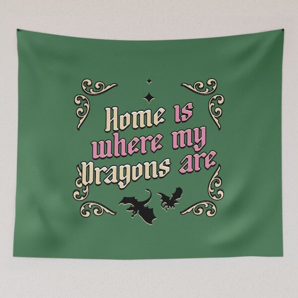 Item preview, Home is Where my Dragons are Illustrated Bookish Type designed and sold by Magyarmelcsi Illustration.