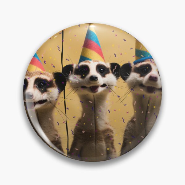 Item preview, Felted Party Meerkats with Balloons and Confetti designed and sold by TringTringCards.