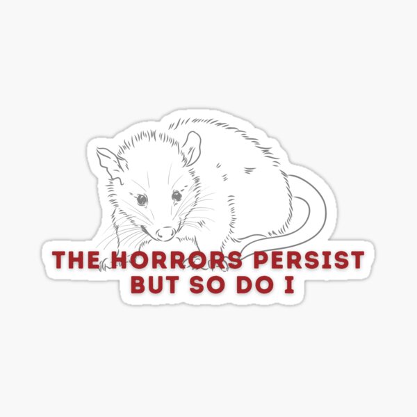 Vista previa del artículo con la obra «Los horrores persisten», diseñado y vendido por Paws and Play.