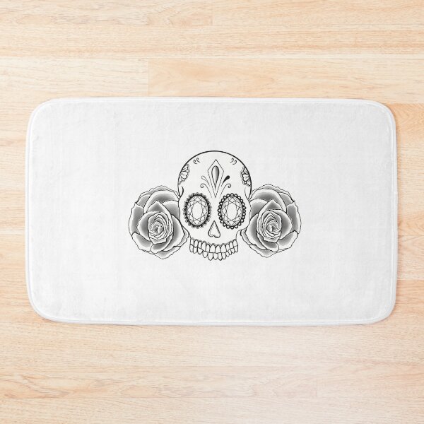 Item preview, Grayscale sugarskull tattoo style  designed and sold by Casiv.