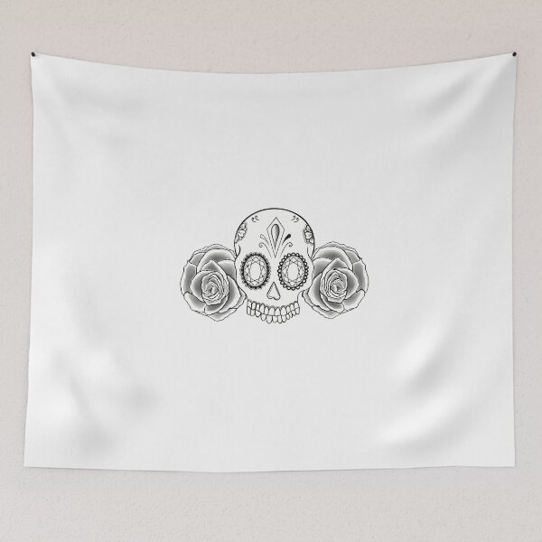 Item preview, Grayscale sugarskull tattoo style  designed and sold by Casiv.
