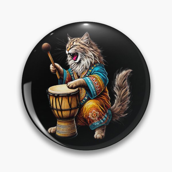 Item preview, Catnip Rhythms Sway, Cat Playing Djembe designed and sold by Tiszert.