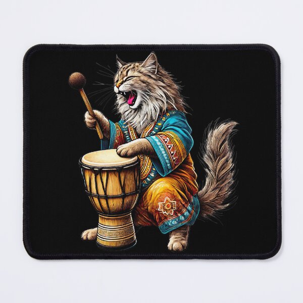 Item preview, Catnip Rhythms Sway, Cat Playing Djembe designed and sold by Tiszert.