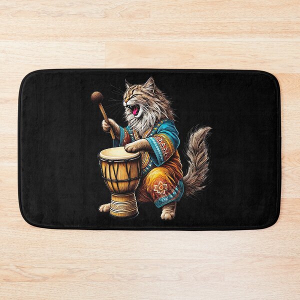 Item preview, Catnip Rhythms Sway, Cat Playing Djembe designed and sold by Tiszert.