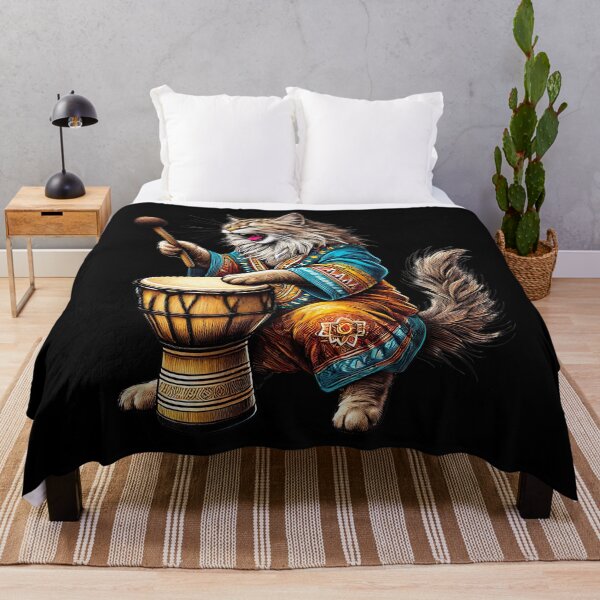 Item preview, Catnip Rhythms Sway, Cat Playing Djembe designed and sold by Tiszert.