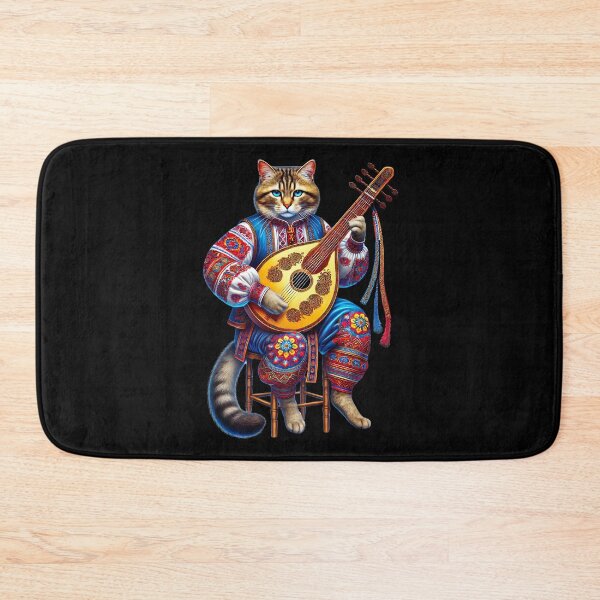 Item preview, Bandura Beat Brilliance, Ukrainian Cat Playing Bandura designed and sold by Tiszert.