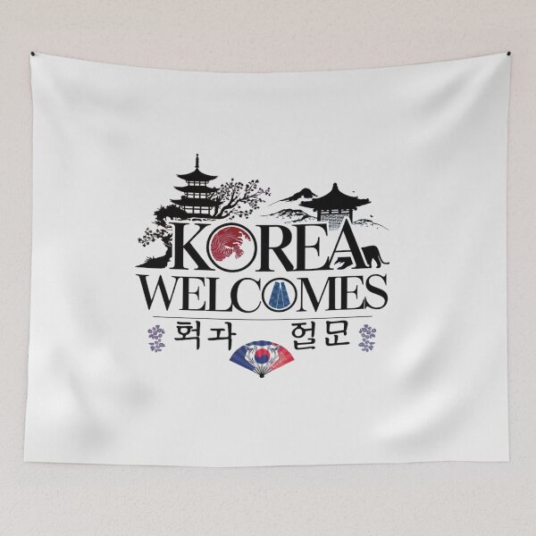 Item preview, Korea Welcomes Flag Map Kimchi, Seoul, Hanbok designed and sold by AnimalsDH305.