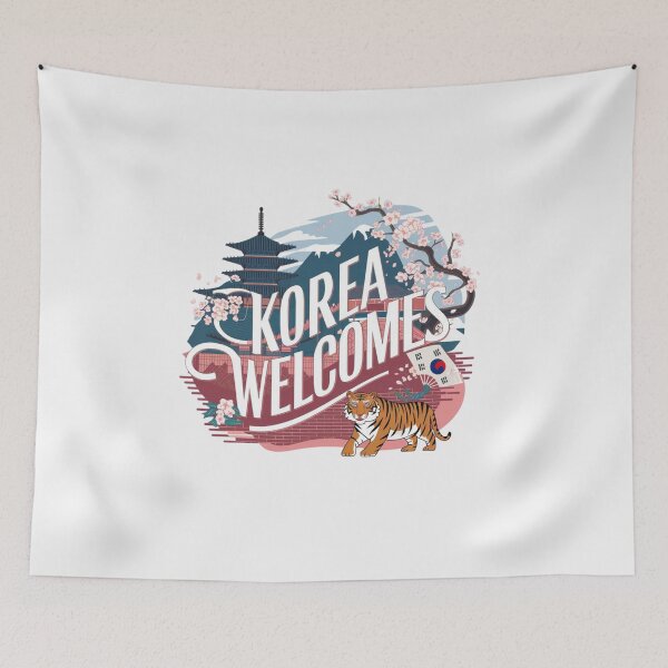 Item preview, Korea Welcomes Flag Map Kimchi, Seoul, Hanbok designed and sold by AnimalsDH305.