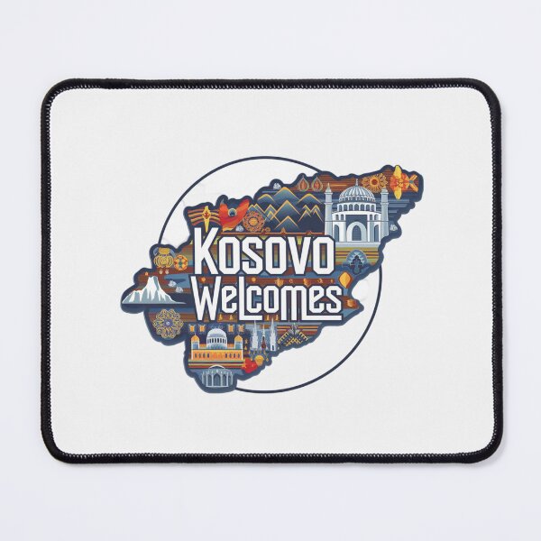 Item preview, Kosovo Welcomes Flag Map Pristina, Gjeravica Mountain designed and sold by AnimalsDH305.