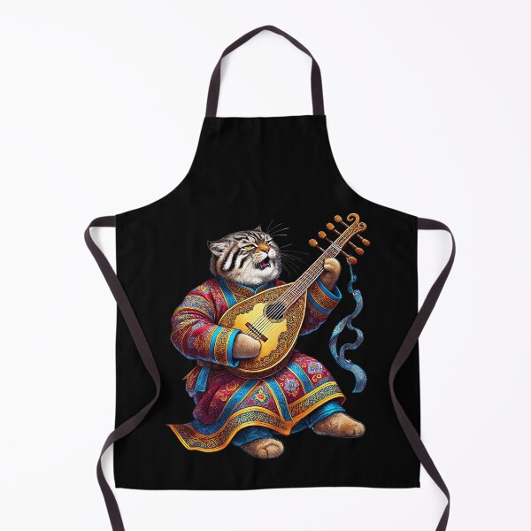 Item preview, Meow-gic of Mongolian Music, Manul Cat Playing Morin Khuur designed and sold by Tiszert.