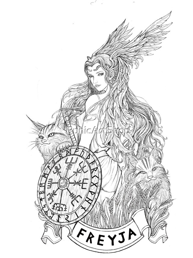 Thumbnail 4 of 4, iPhone Case, Freyja (Freya) Norse Goddess Divine Feminine designed and sold by RunicArtShop.
