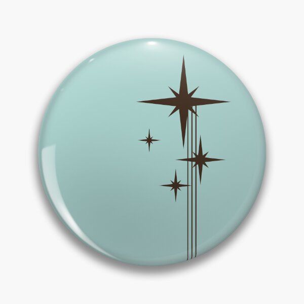 Item preview, 1950s Atomic Age Retro Starbursts Light Turquoise Teal and Dark Brown designed and sold by kierkegaard.