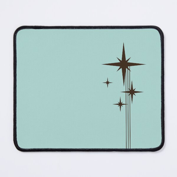 Item preview, 1950s Atomic Age Retro Starbursts Light Turquoise Teal and Dark Brown designed and sold by kierkegaard.