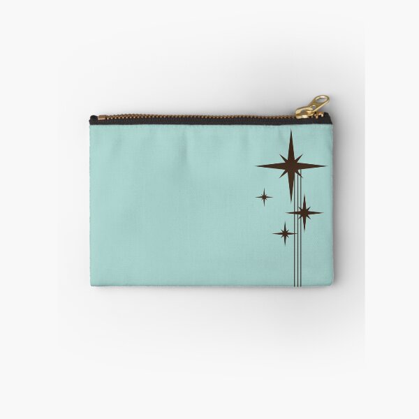 Item preview, 1950s Atomic Age Retro Starbursts Light Turquoise Teal and Dark Brown designed and sold by kierkegaard.